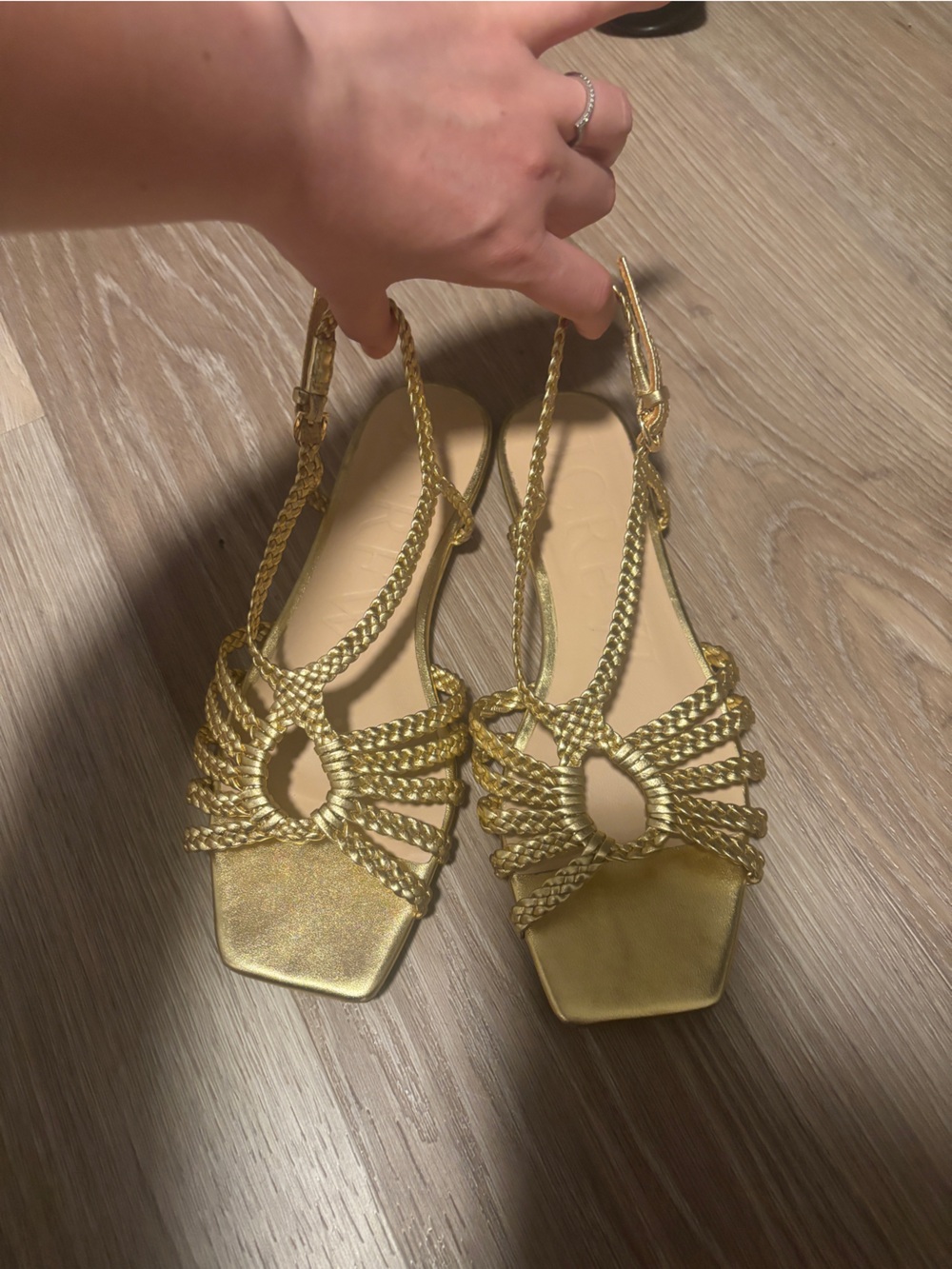 J. Crew Gold Braided Slingback Sandals